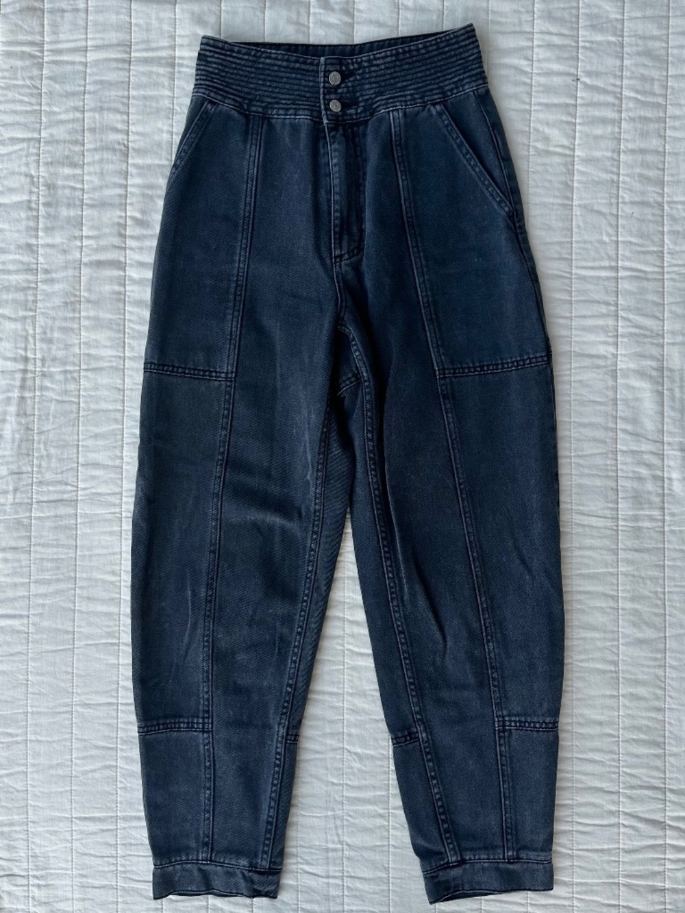 BDG Ultra High Rise Balloon Leg Jeans | Washed Black / Gray | Size 25